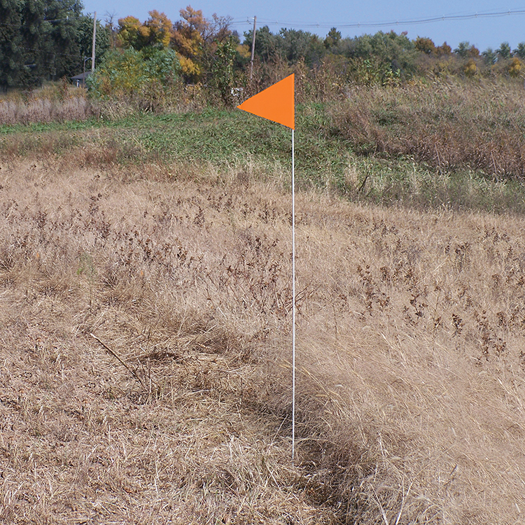 Solid Color Yellow Pennant Field Flag w/White Staff 2