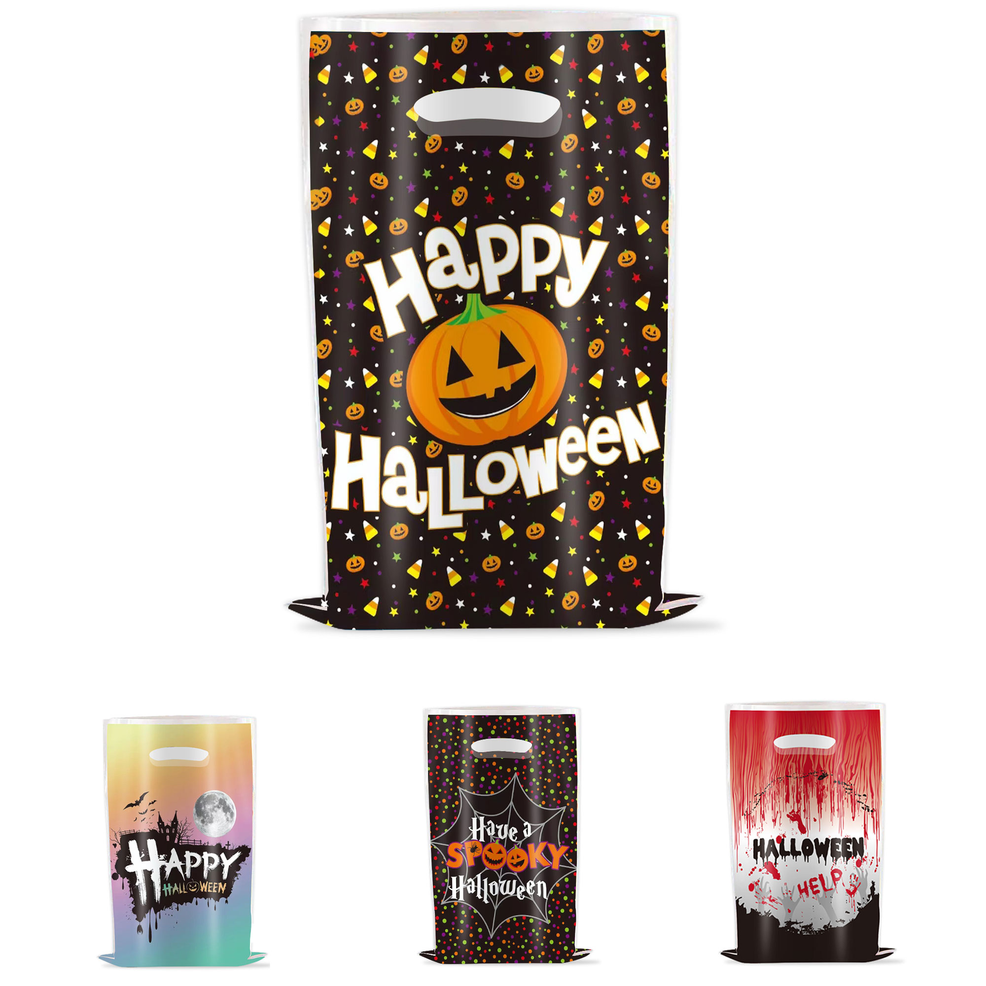 10PCS Sweet Halloween Plastic Bags 1