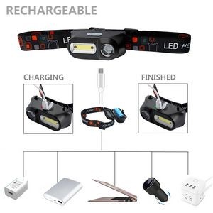 Portable LED Headlamp Dual Switch Motion Sensor 12
