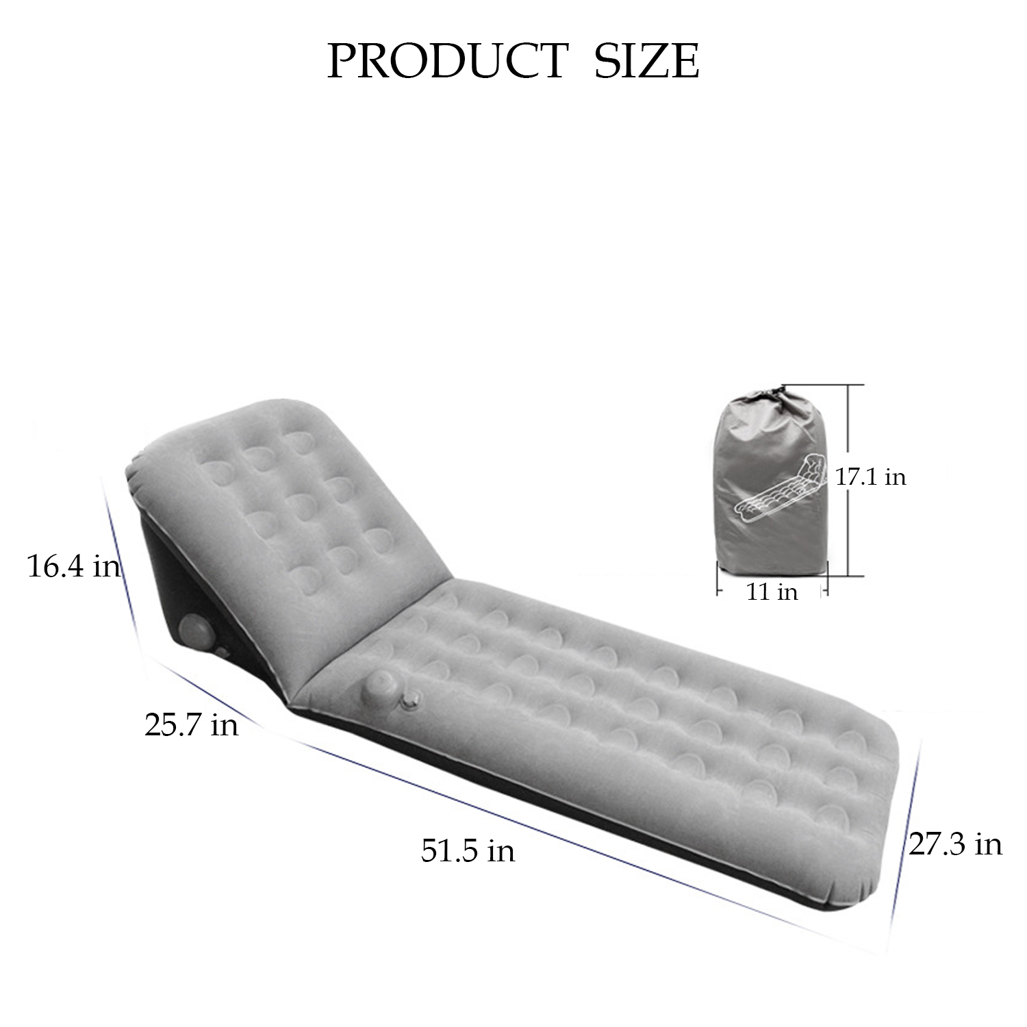 Adjustable inflatable camping sofa cushion 6