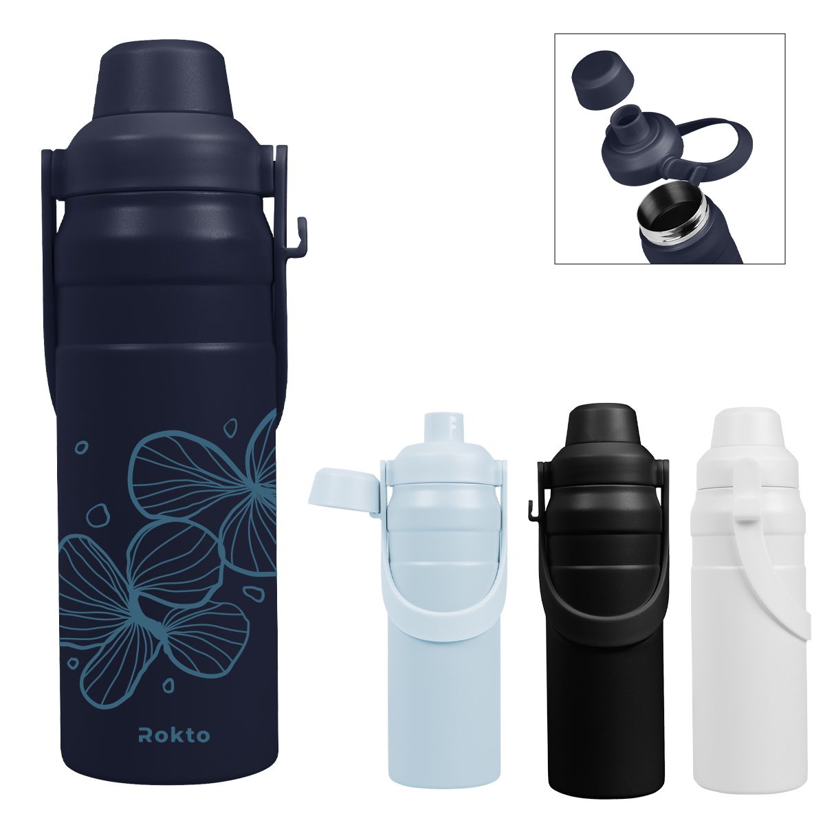 24 Oz. Summit Sip Recycled Stainless Steel Bottle With Easy Carry Handle 9