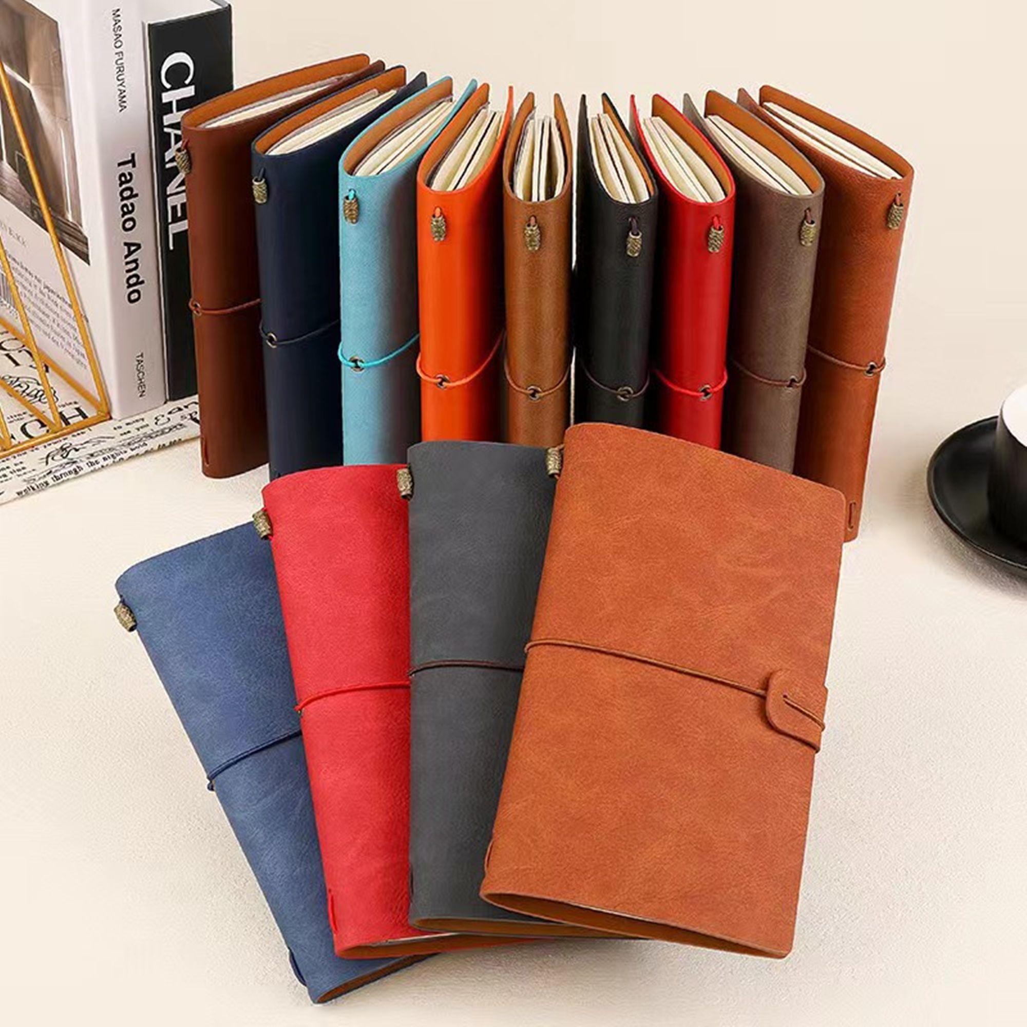 Vintage PU Leather Lined Journals A6 3