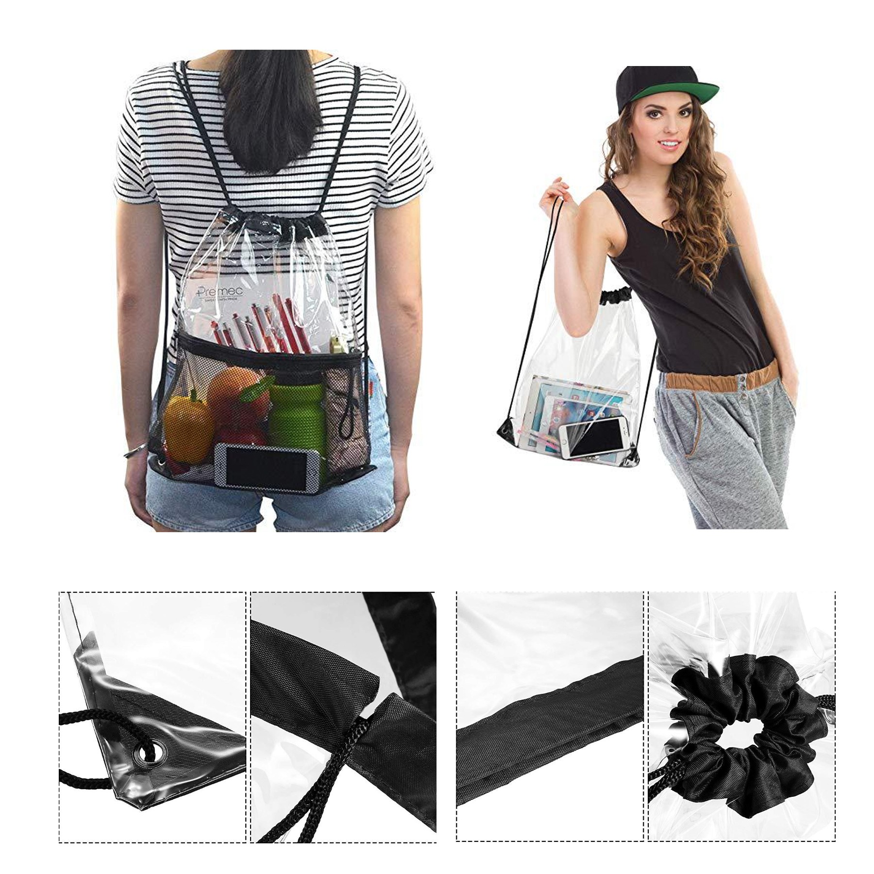 Clear Pvc Drawstring Backpack 2