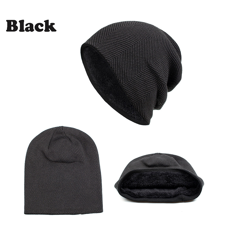 Unisex Knitted Wool Beanie Hats w/Fleece Liner 2