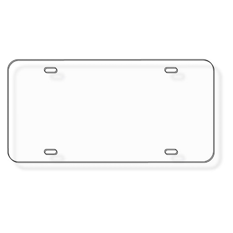 Non-imprinted .060 Clear Polytrans Licence Plates 6" x 12" with 4 holes