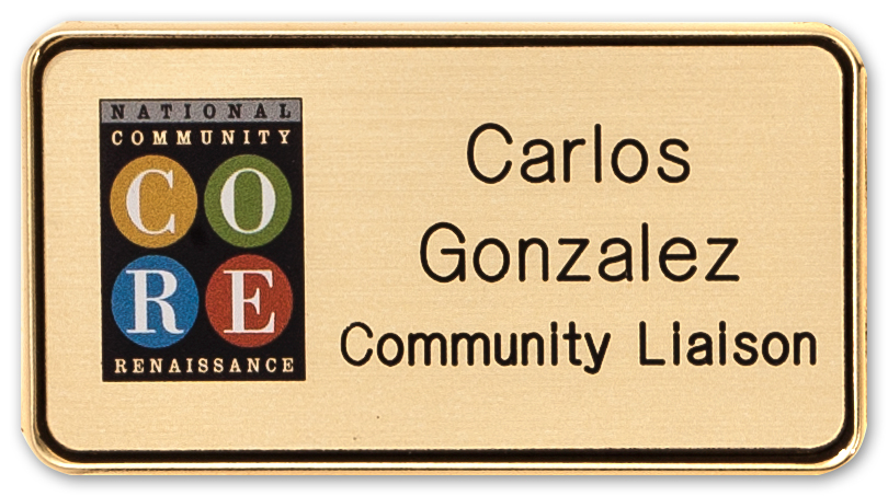 Plastic Framed Badges Rounded Corners - Personalized 1.5"X3" (UV Inkjet & Engraved)