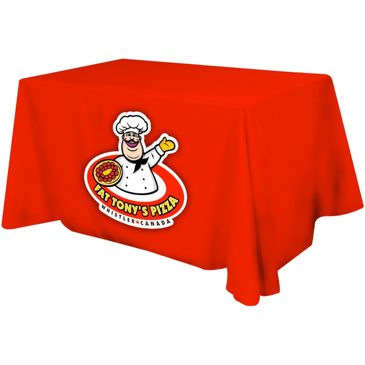 All Over Full Color Dye Sub Table Cover - flat poly 3-sided, fits 4' table 4