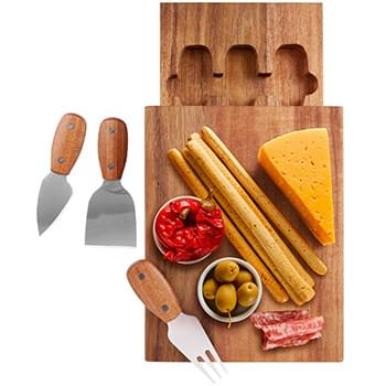 The Beaufort Acacia Cheese Board Set with Drawer 1