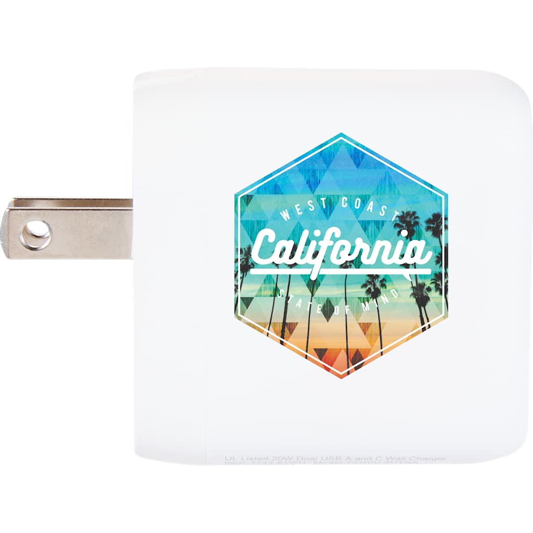 UL Listed 20W Dual USB A and C Wall Charger 13