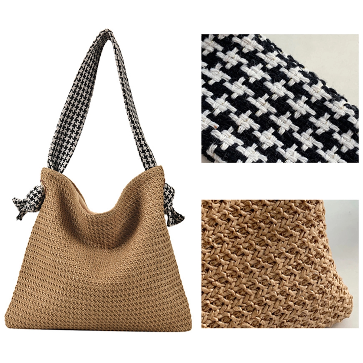 Straw Beach Tote Bags, custom tote bag with logo imprint 4