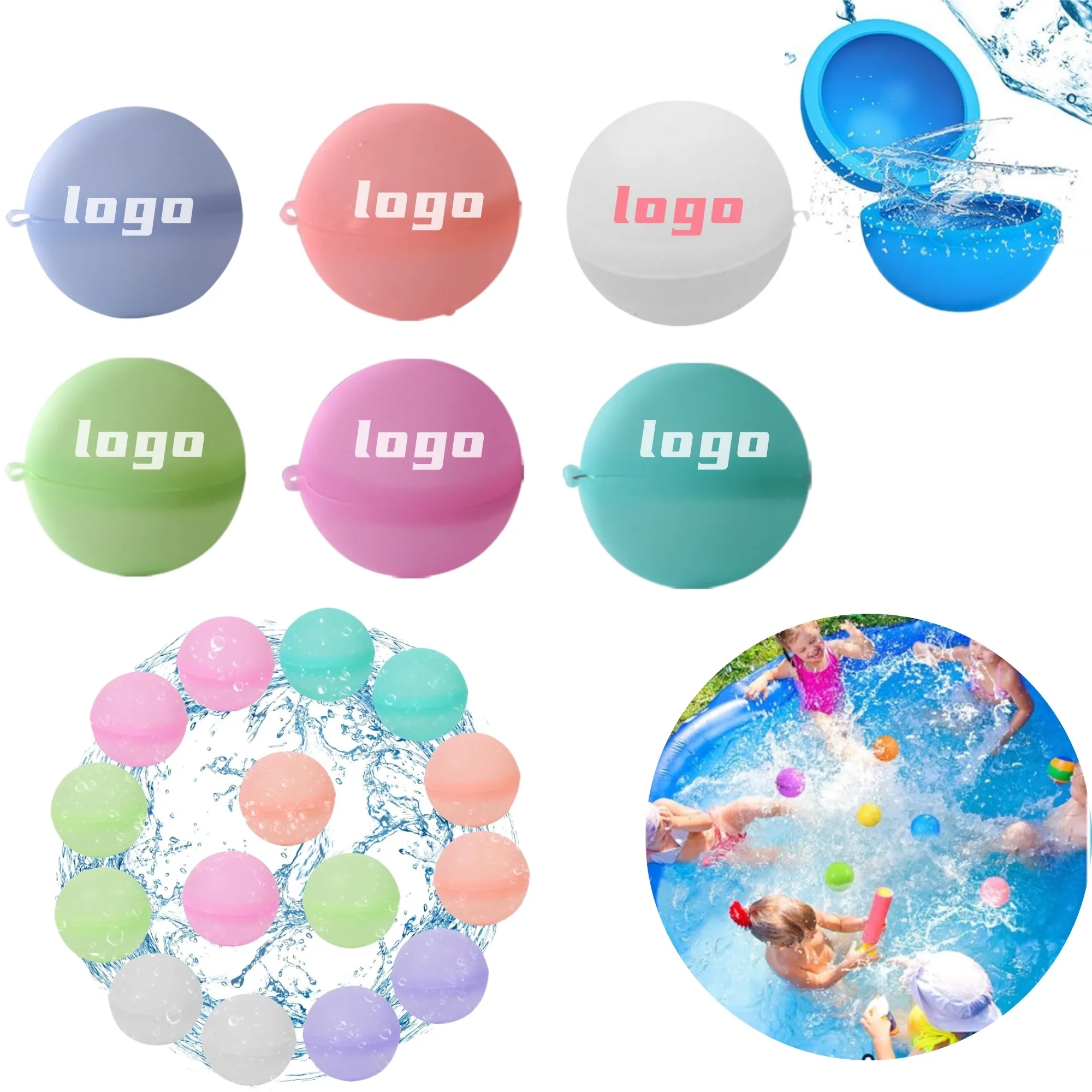 Colorful Reusable Water Balls, Quick Fill, Summer Pool Fun