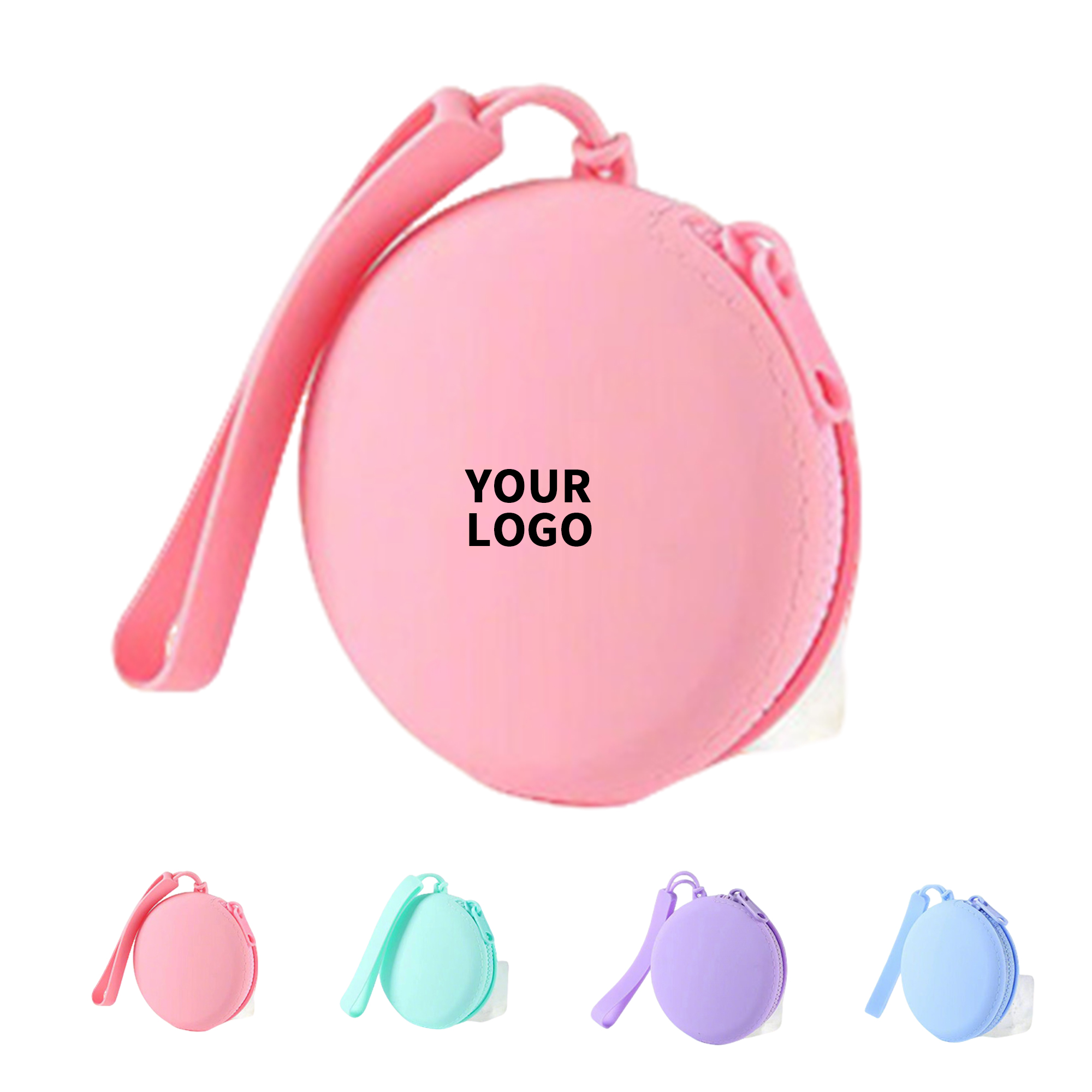 Round Wrist Strap Coin Holder With Compact Case 3