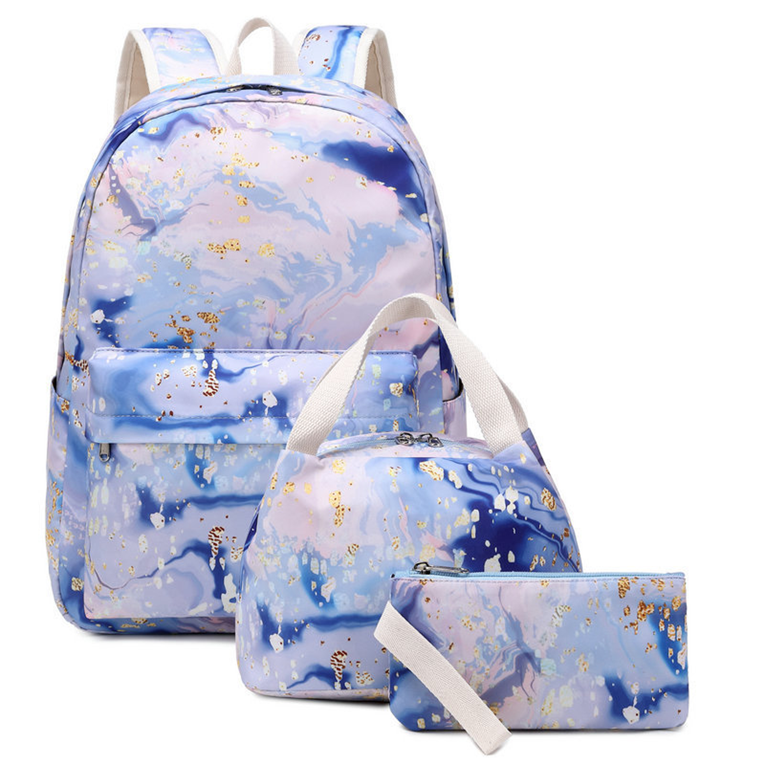 3 Pcs Polyester Water-Resistant School Backpack Set 8