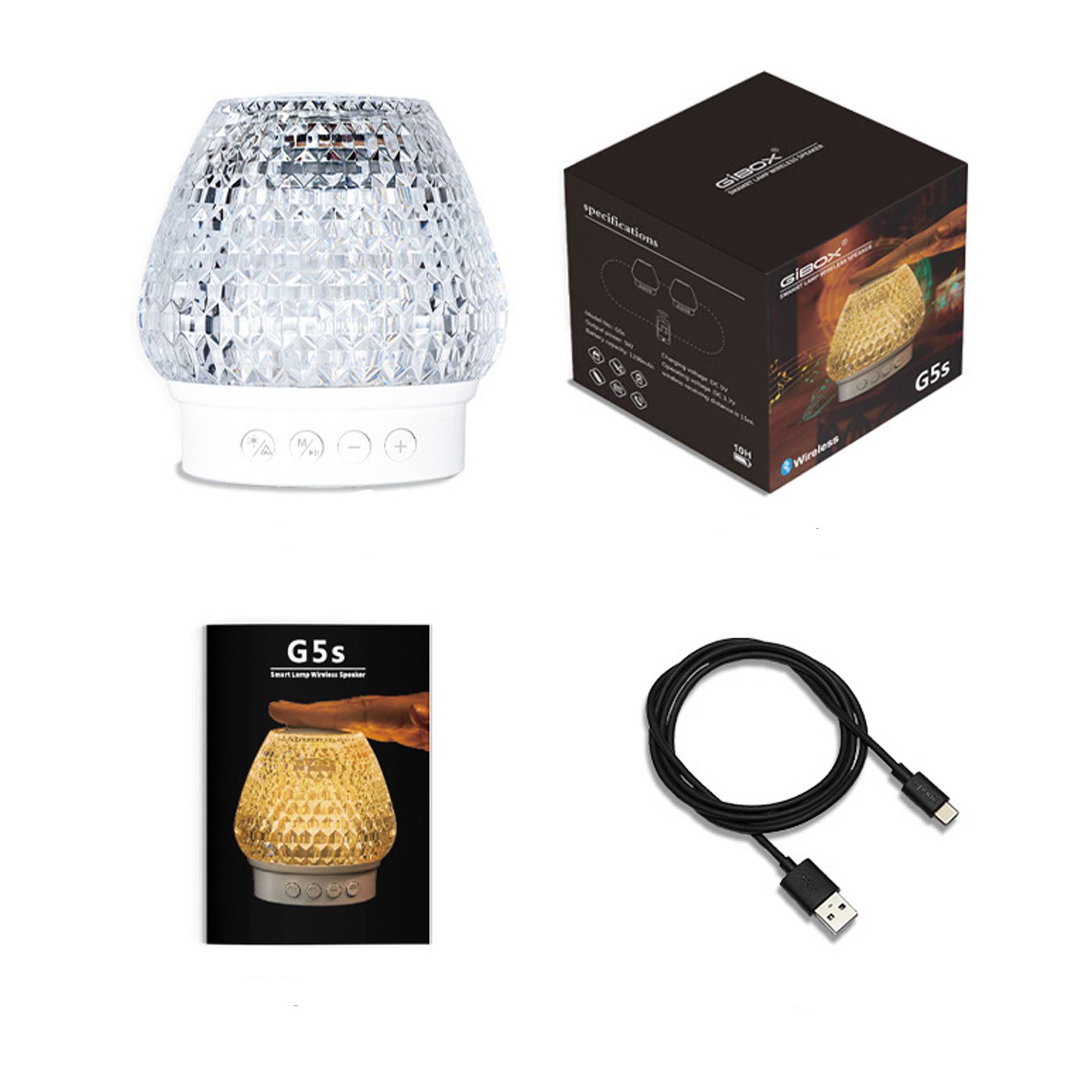 LED Bluetooth Speaker Crystal Desk Lamps 6