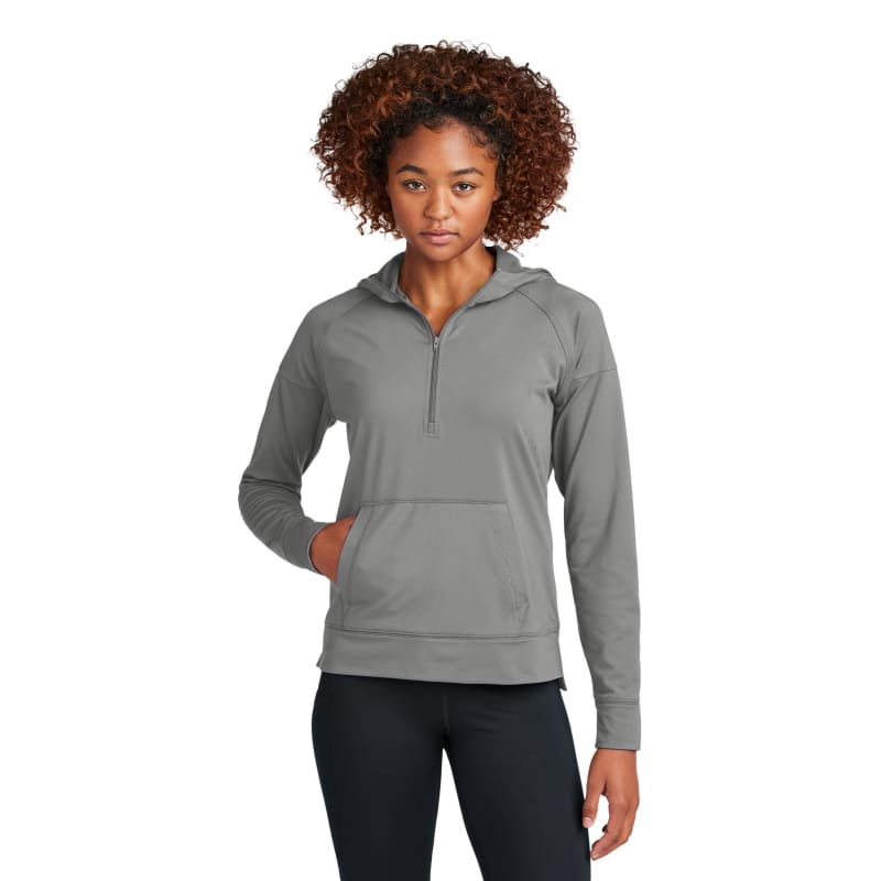 Sport-Tek Women's Sport-Wick Stretch 1/2-Zip Hoodie, custom hoodie or sweatshirt with logo imprint 20