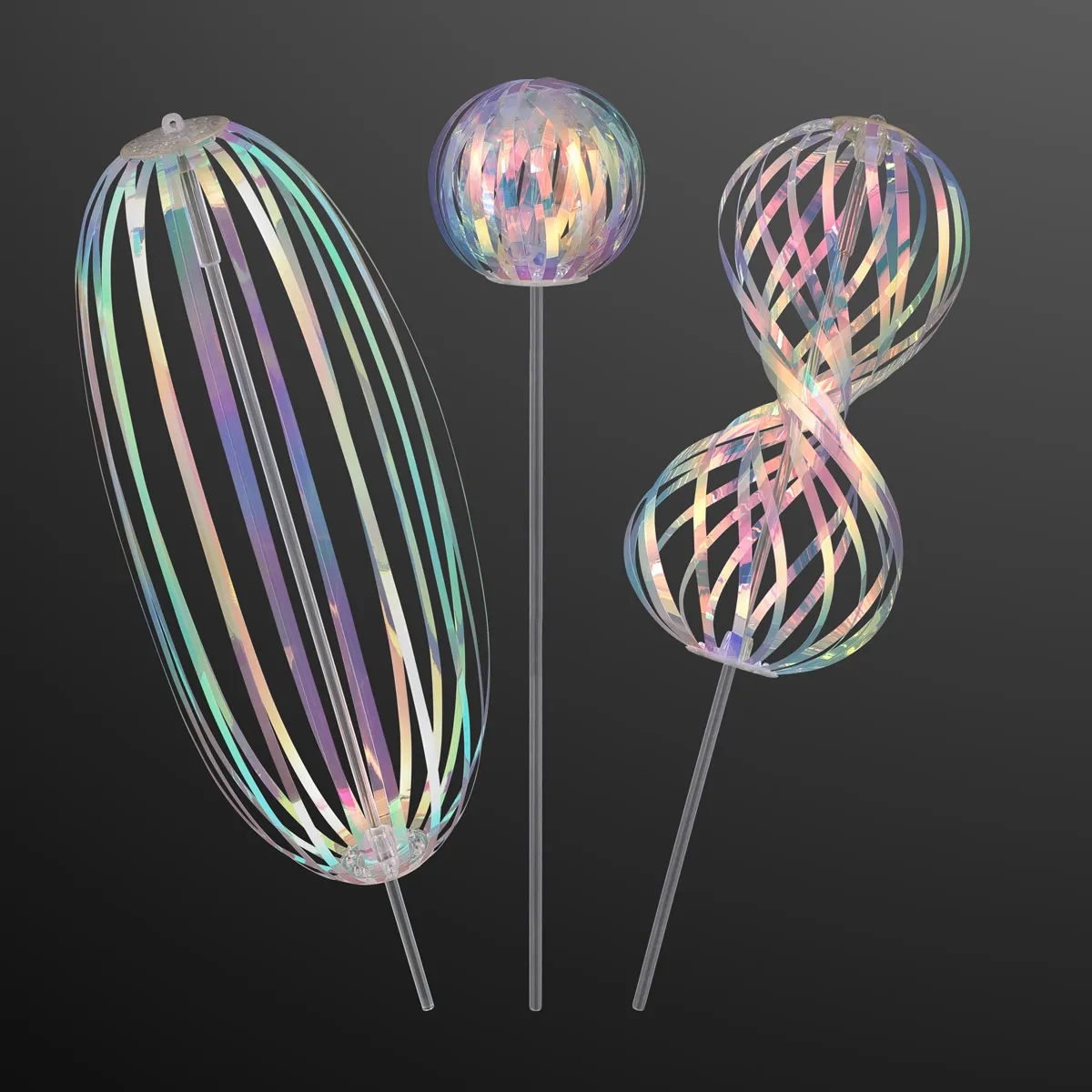 Iridescent Ribbons Swirling Spin Toy, NON-Light Up 1