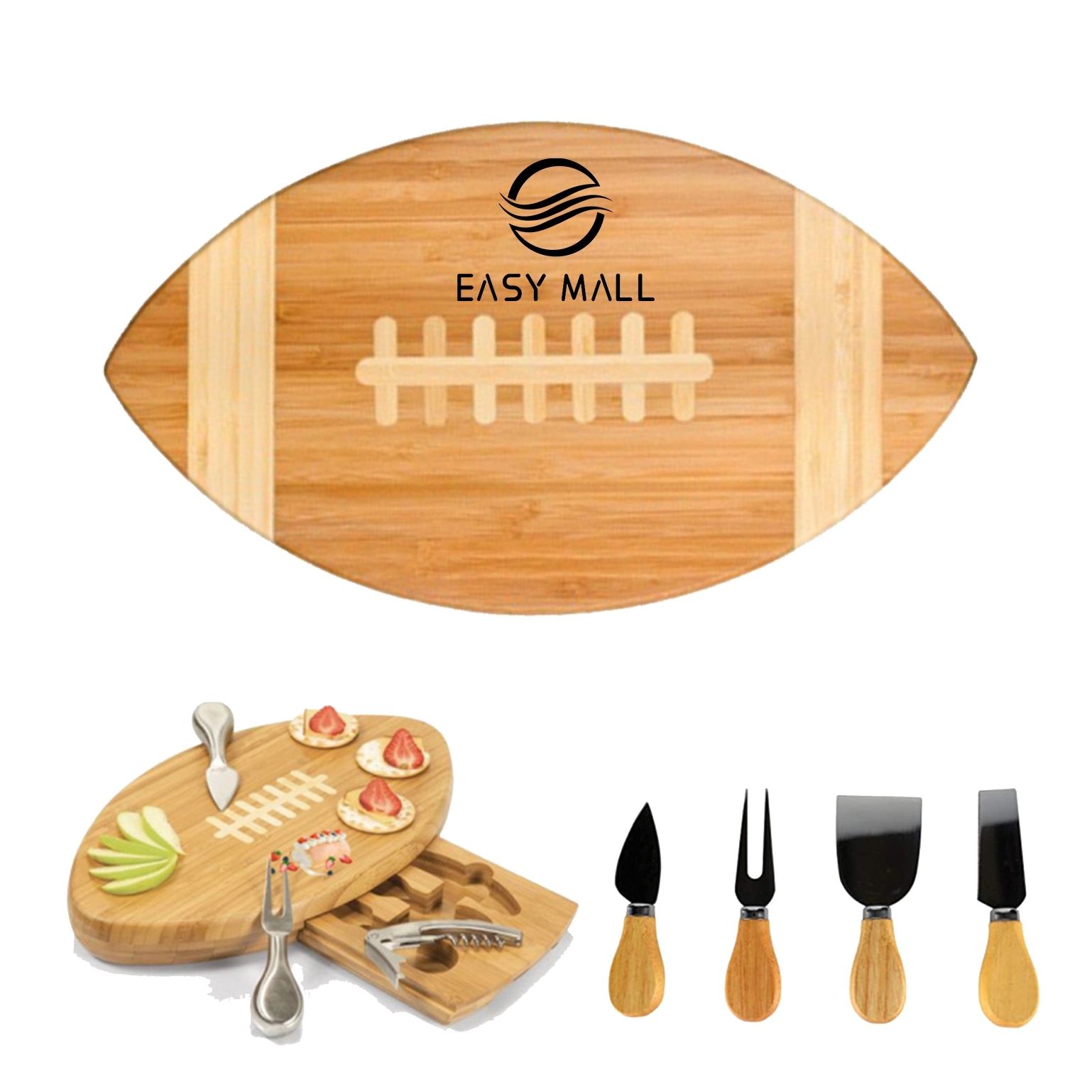 Quarterback Natural Wood Cutting Board 2