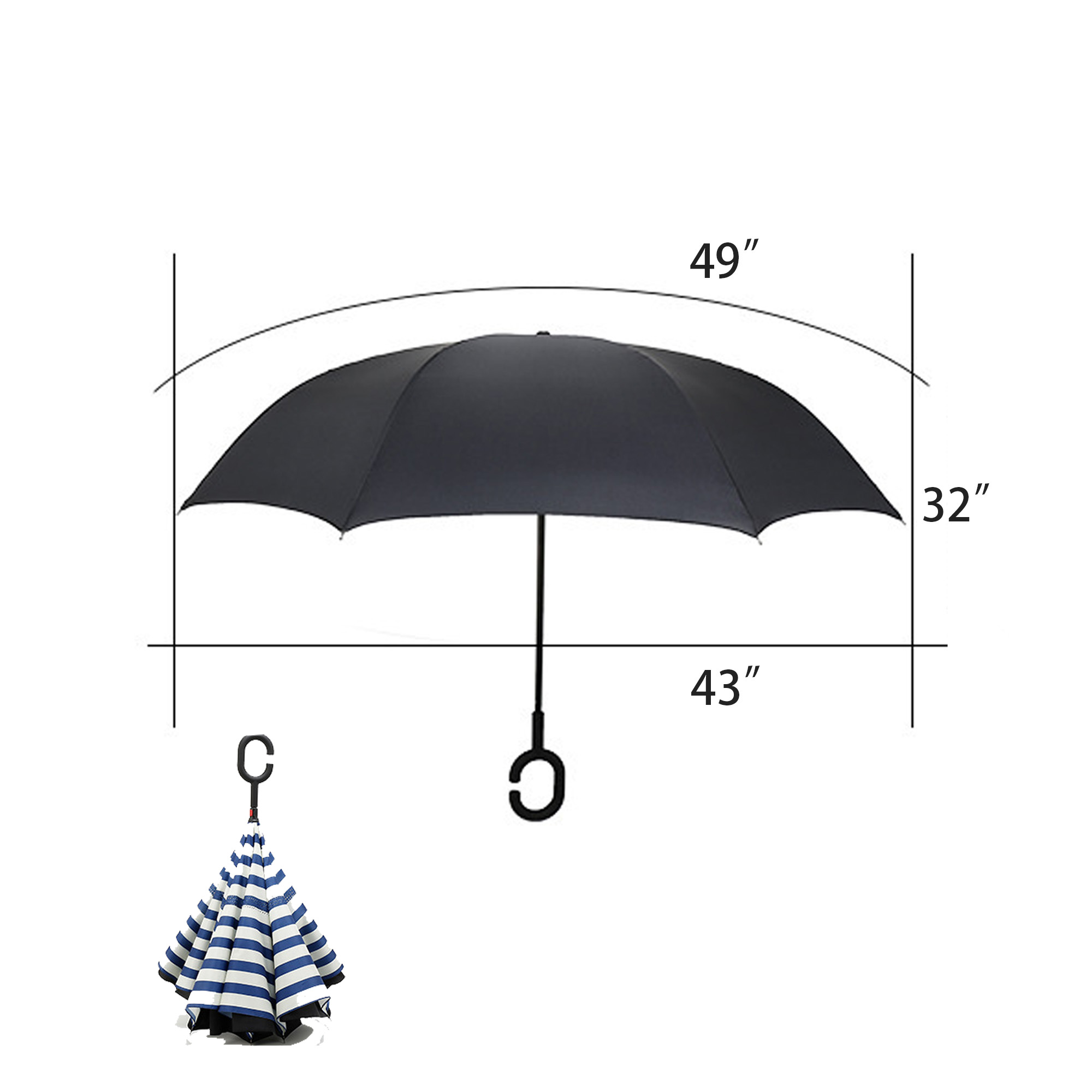 Double Layer Reverse Folding Umbrella 3