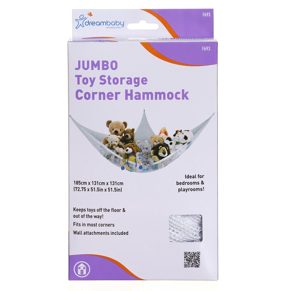 Toy Storage Corner Hammocks - Jumbo Wall Attachments Included 2