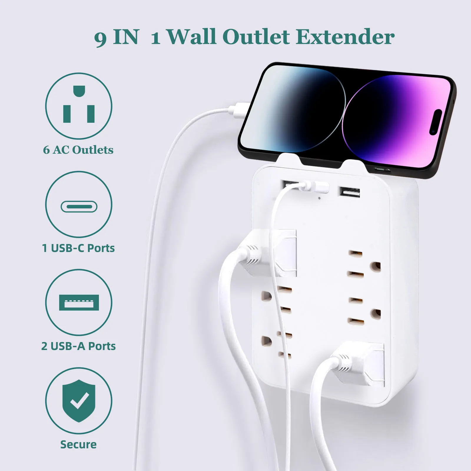 9-in-1 Wall Outlet Extender 1