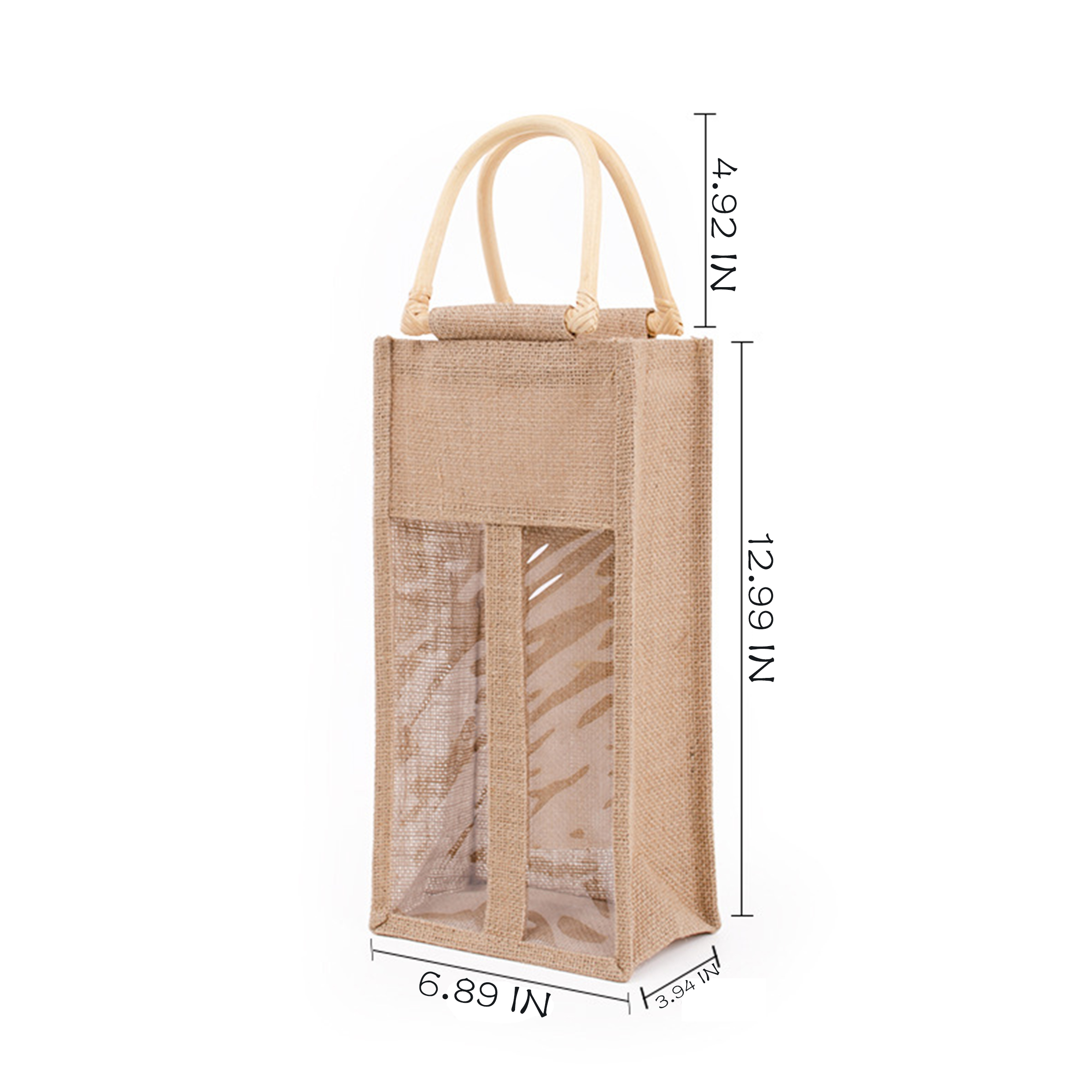 Jute Vintage Red Wine Tote Bag 3
