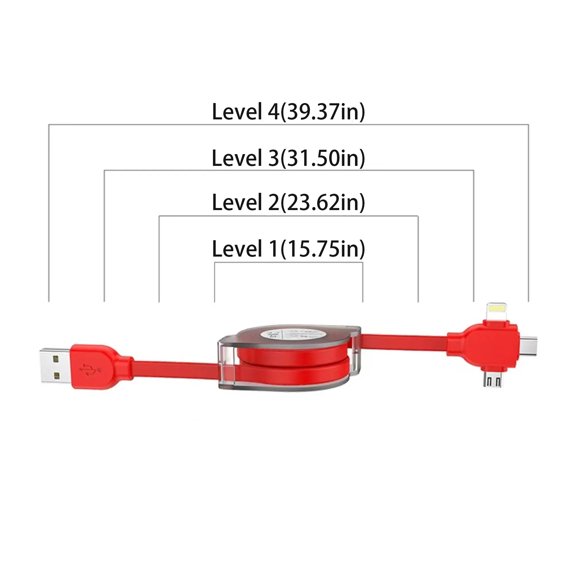 Three-In-One Retractable Data Cable With Customizable Logo 2