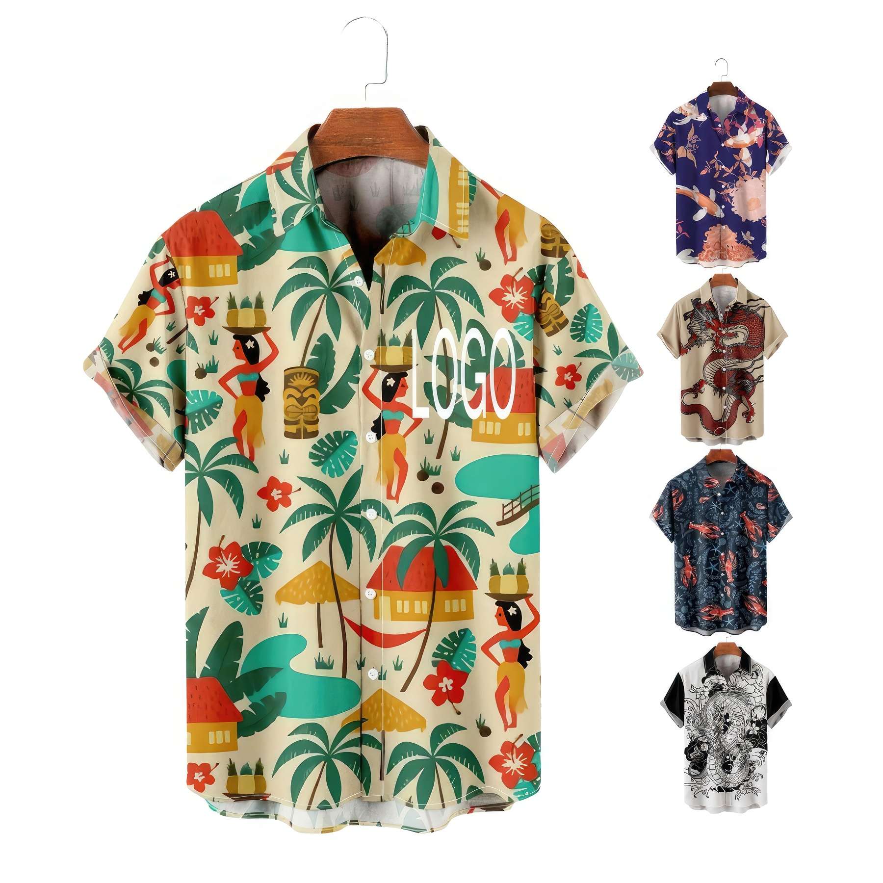 Customizable 3D Digital Print Hawaiian Shirt Summer 1