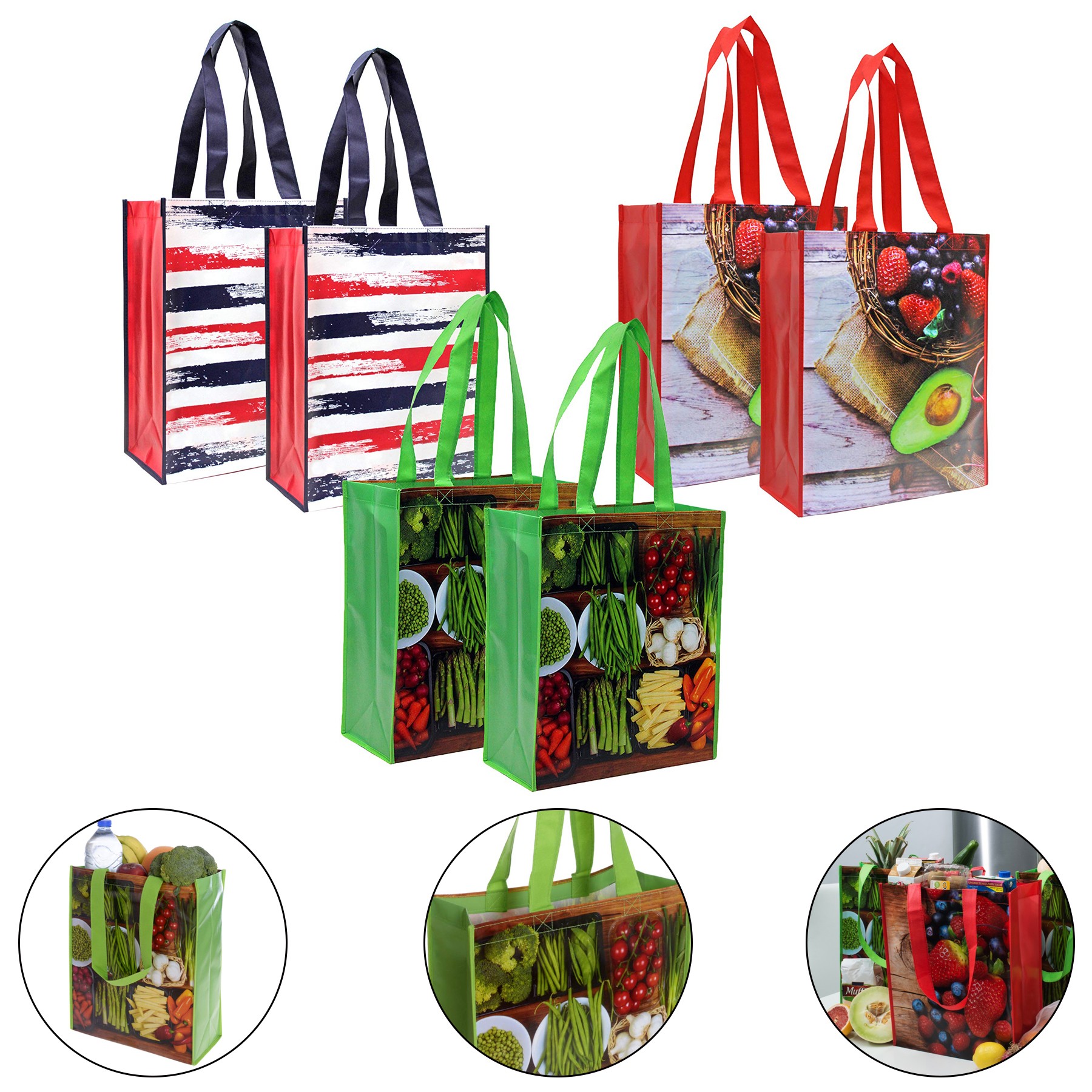 Medium Poly-woven Laminated Tote Bag