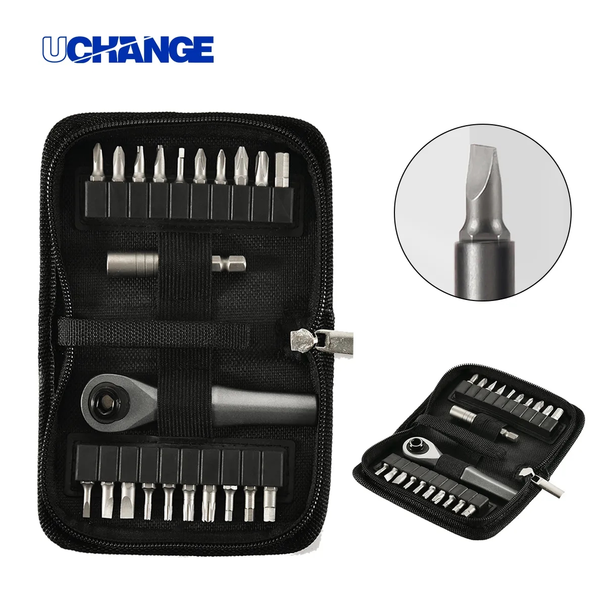 22 In 1 Ratchet Screwdriver Set With Bits In Zippered Case 6