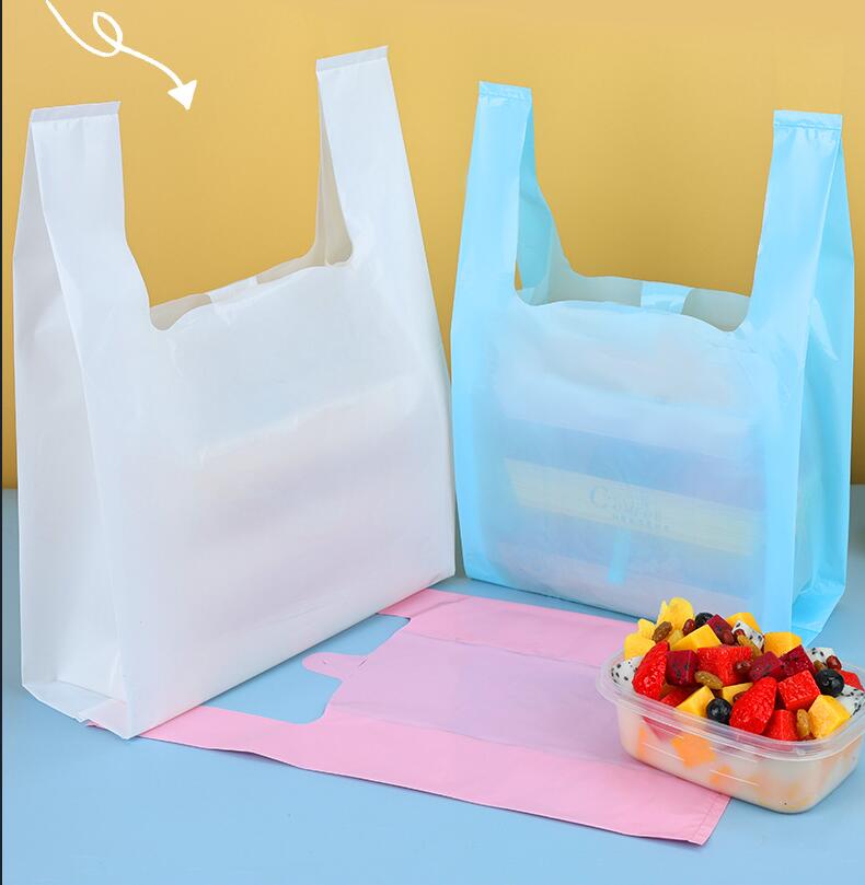 Plastic Grocery White Sturdy Handled Merchandise Bags 3
