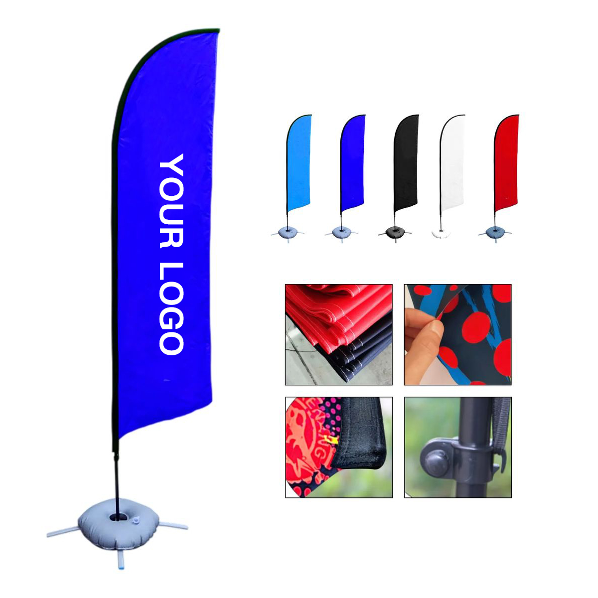 Double Sided Feather Flag Set with Base and Pole 2