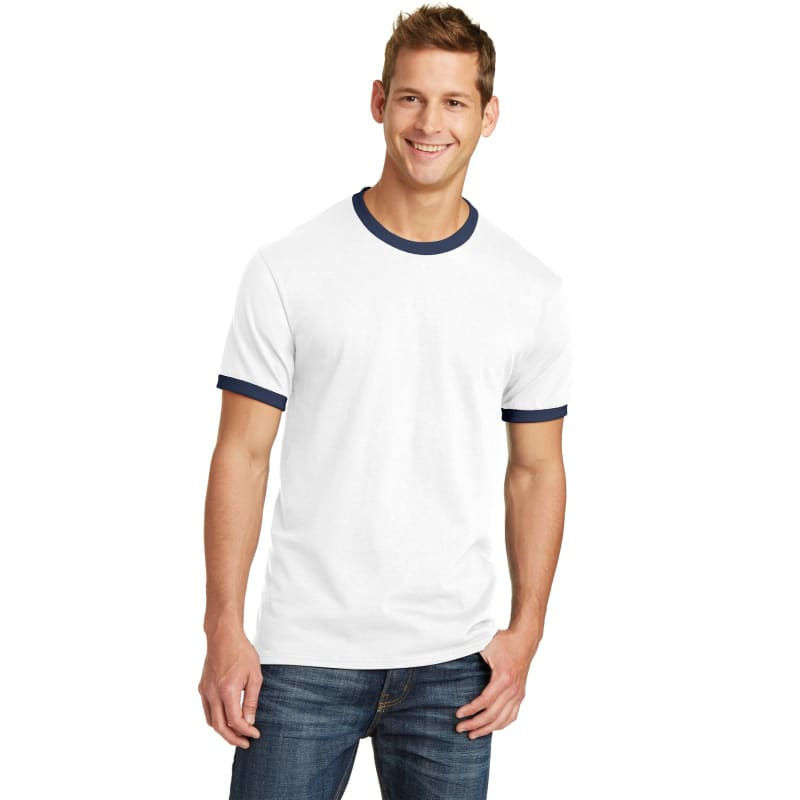 Port & Company Core Cotton Ringer Tee. 33