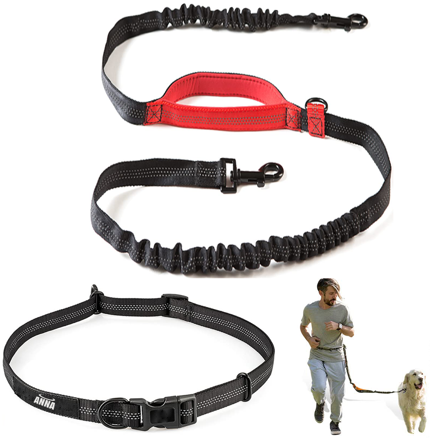 Adjustable Belt With Retractable Bungee Leash 2