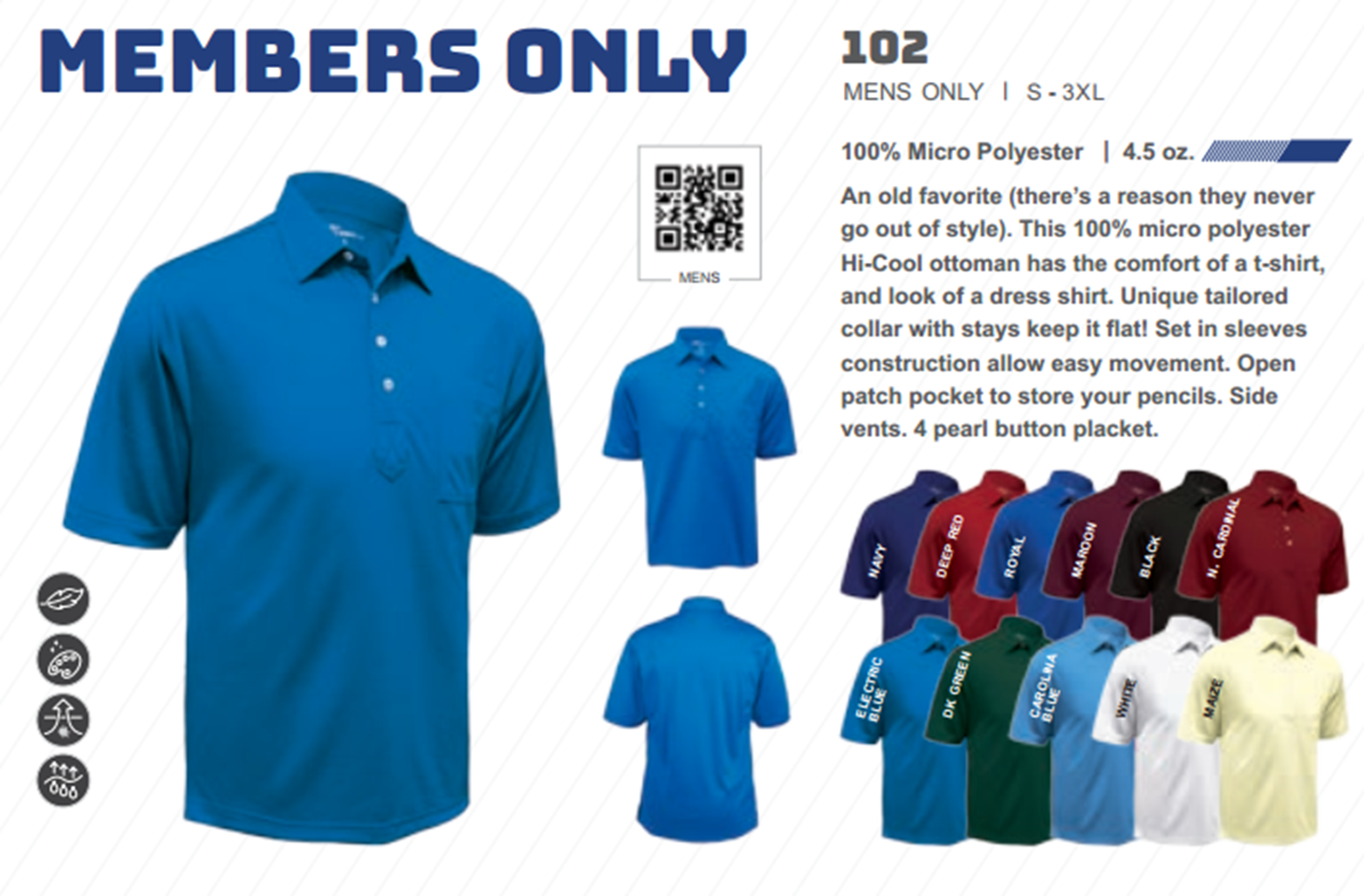 Men's Members Only Ottoman Solid Polo Shirt 9