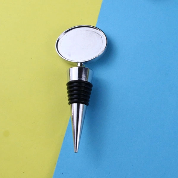 Oval Zinc Alloy Bottle Stopper with Epoxy Dome 4