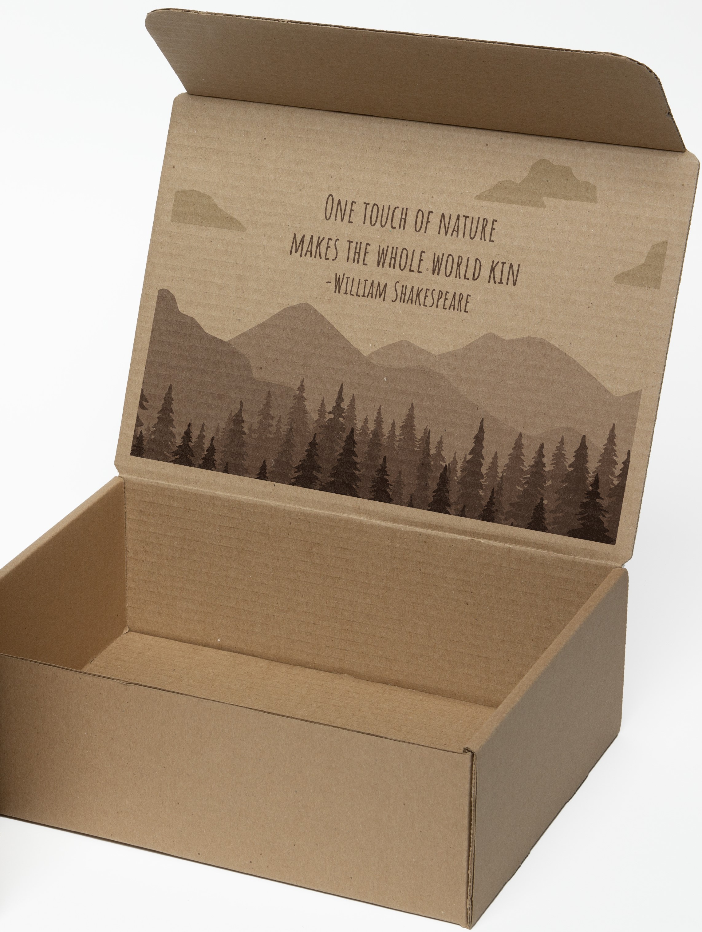 Full Color Natural Brown Display Mailer Box w/Inside Imprint (12" x 9" x 4")
