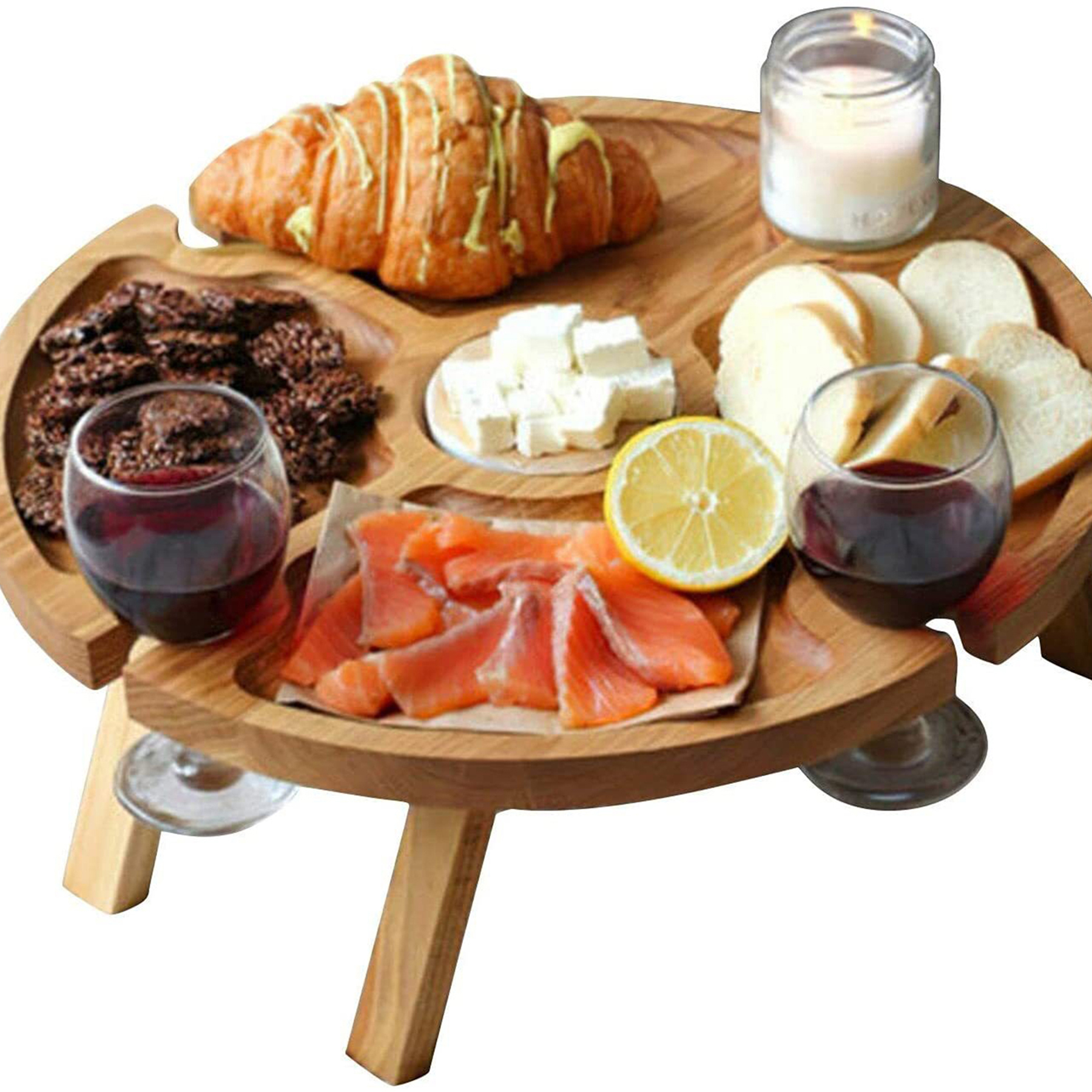 Portable Wooden Wine Table 2
