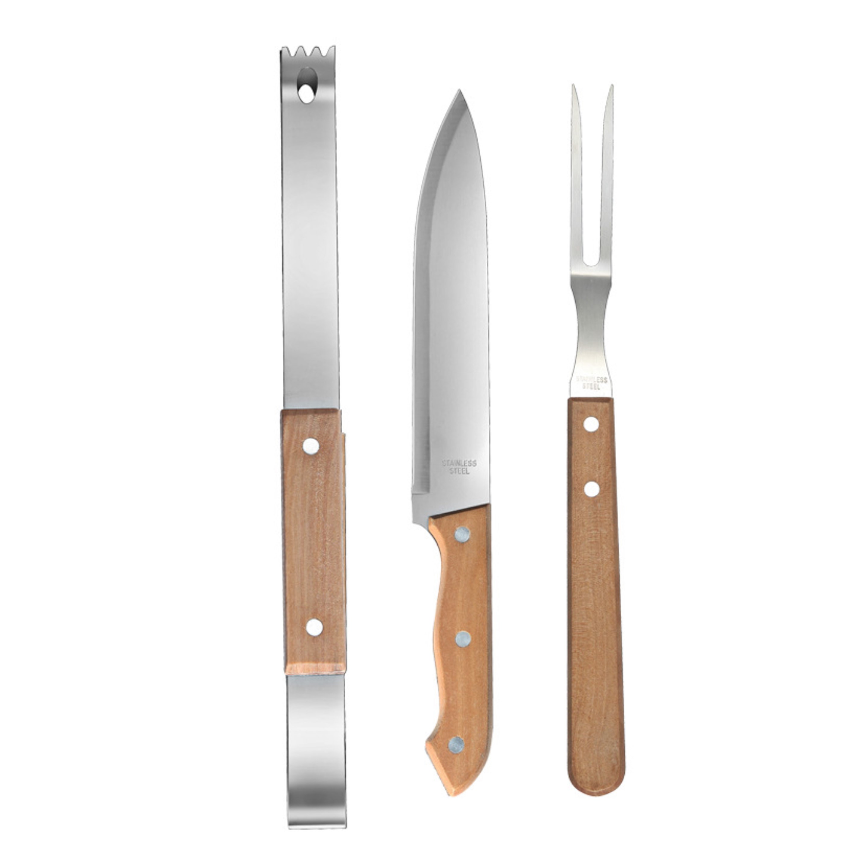 3-Piece BBQ Grill Tool Set with Wood Handle - OCEAN 4