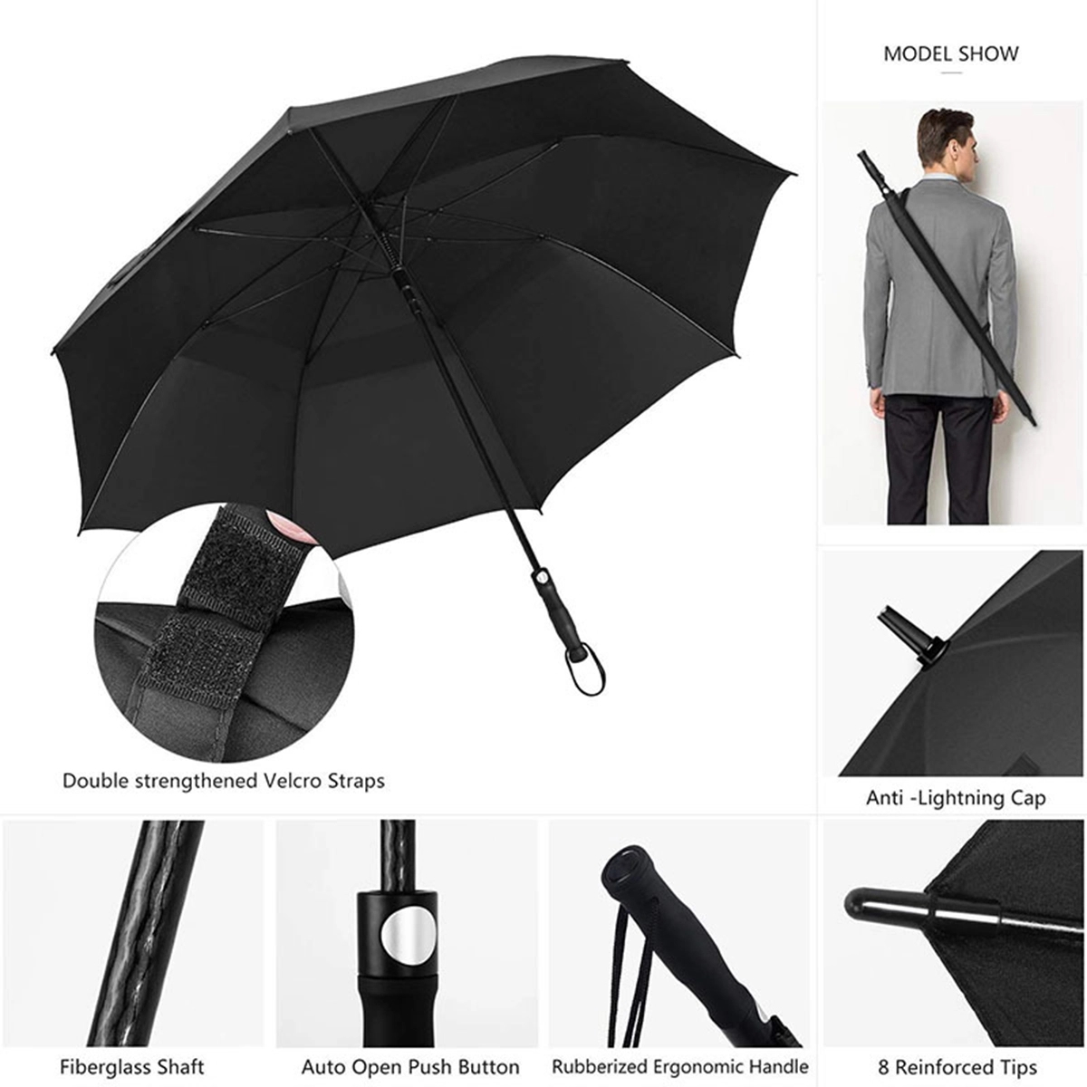 Automatic Open Double Canopy Umbrellas 6