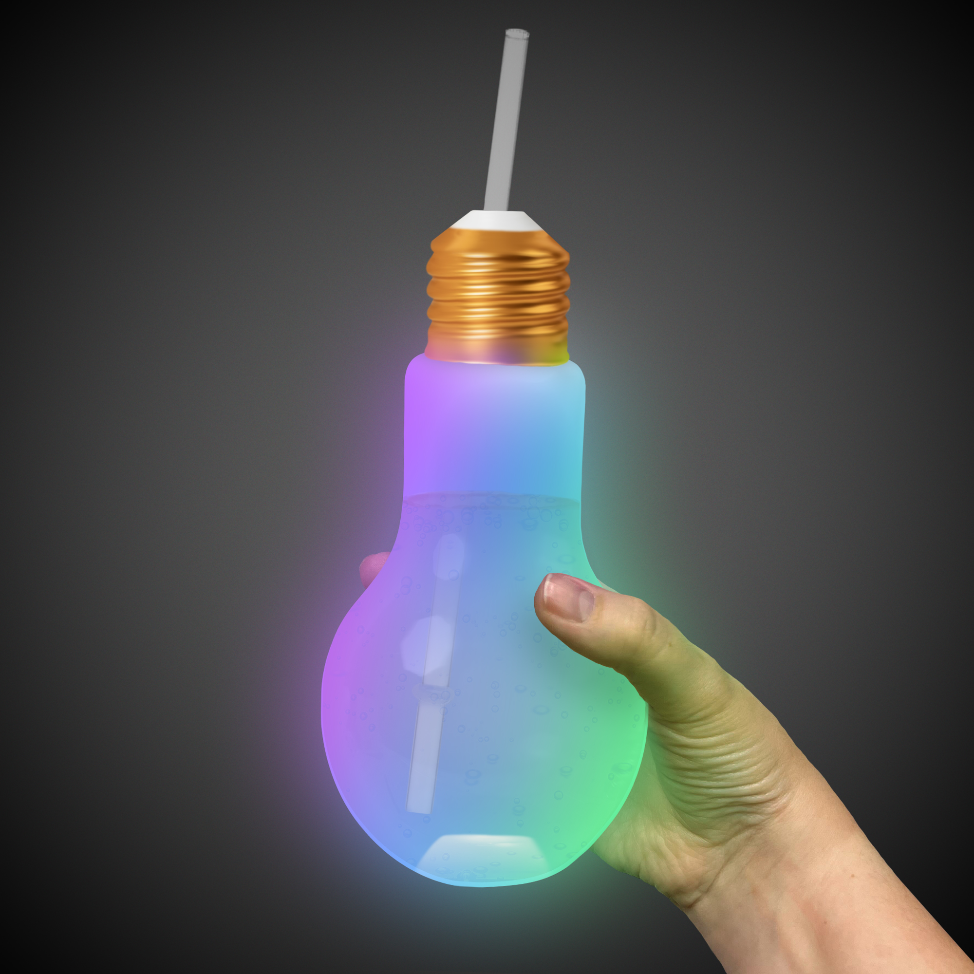 16oz LED Light Bulb Cup with Straw 4