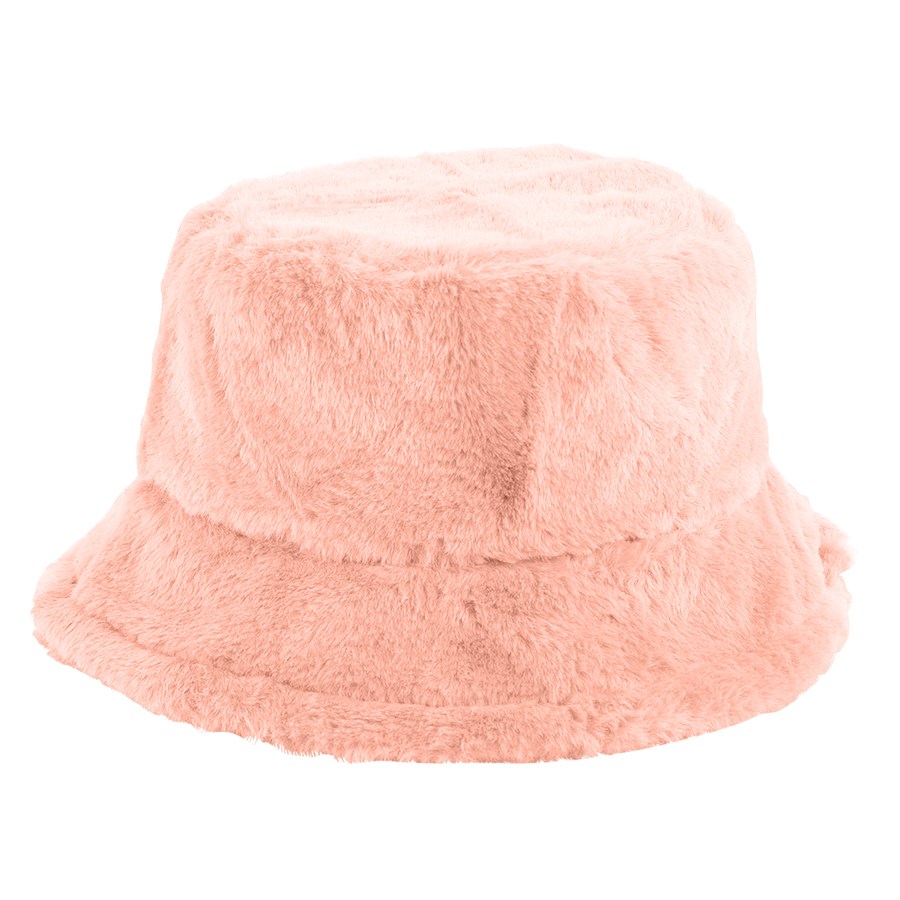 Solid Color Faux Fur Bucket Hat with Custom Logo 22