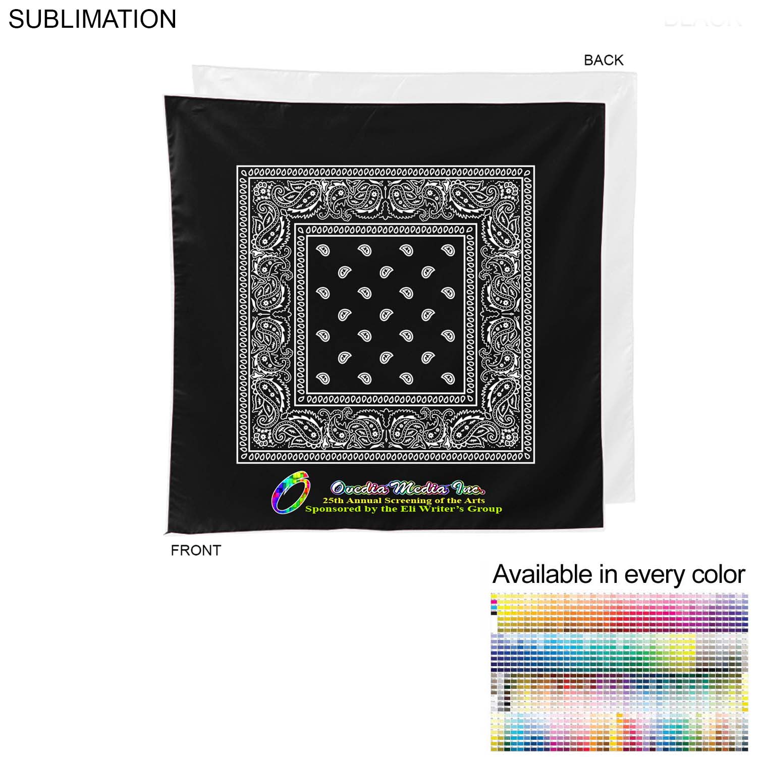 Paisley Bandana, 22x22, Sublimated Edge to Edge 1 side 7