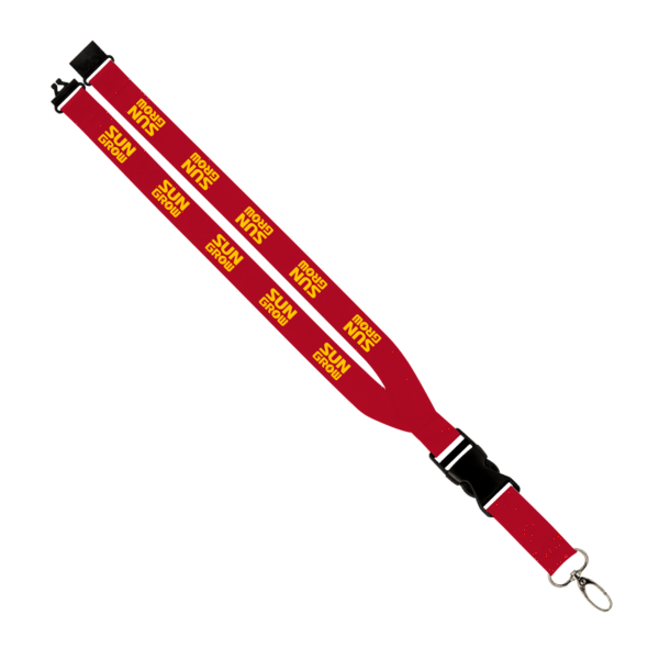 Maverick 1" Polyester Lanyard w/ Slide Buckle Release, Silver Metal Oval & Convenience Release 10