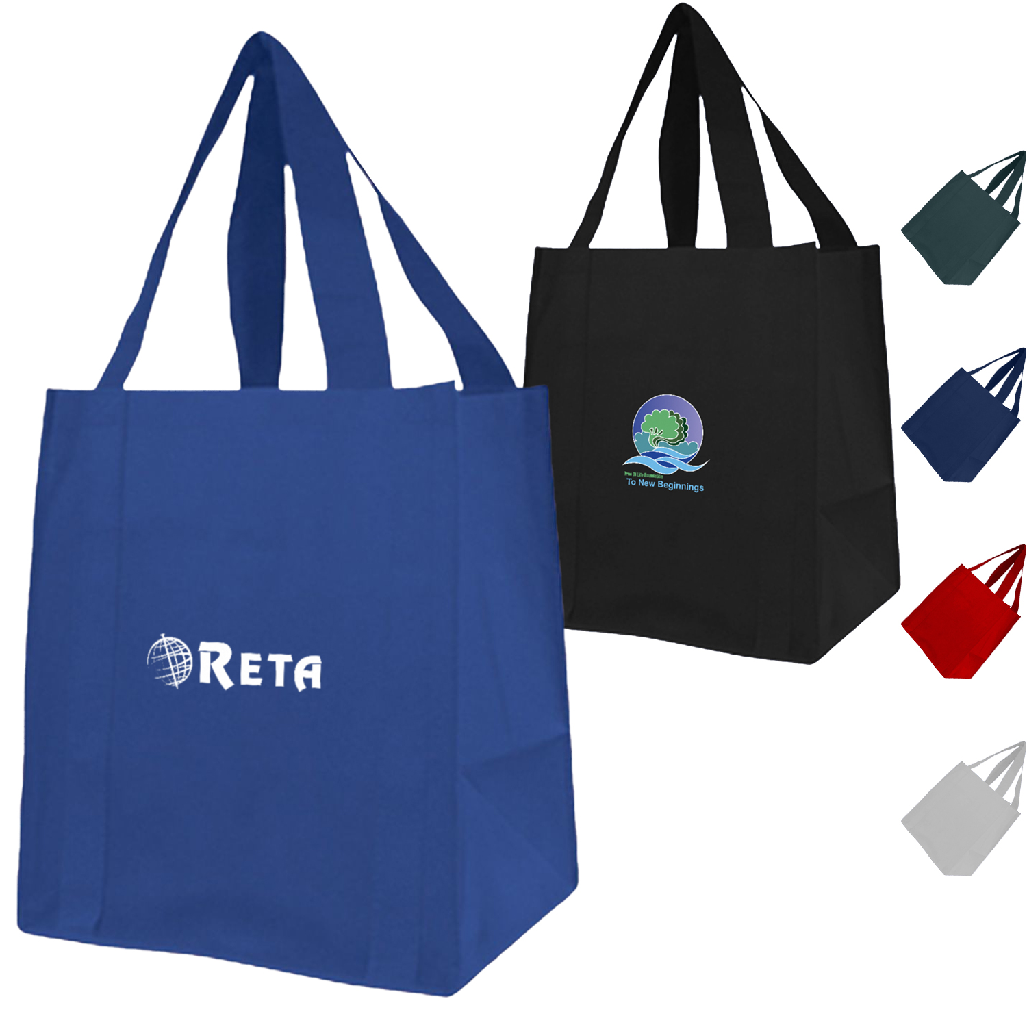 100 GSM Non-Woven Polypropylene Jumbo Grocery Gusset Tote Bag (13" X 15" X 10") 1