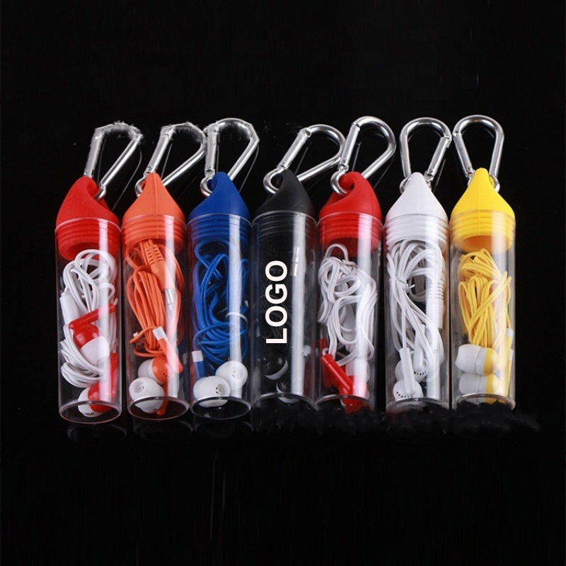 2-in-1 Earbuds with Case and Carabiner 1