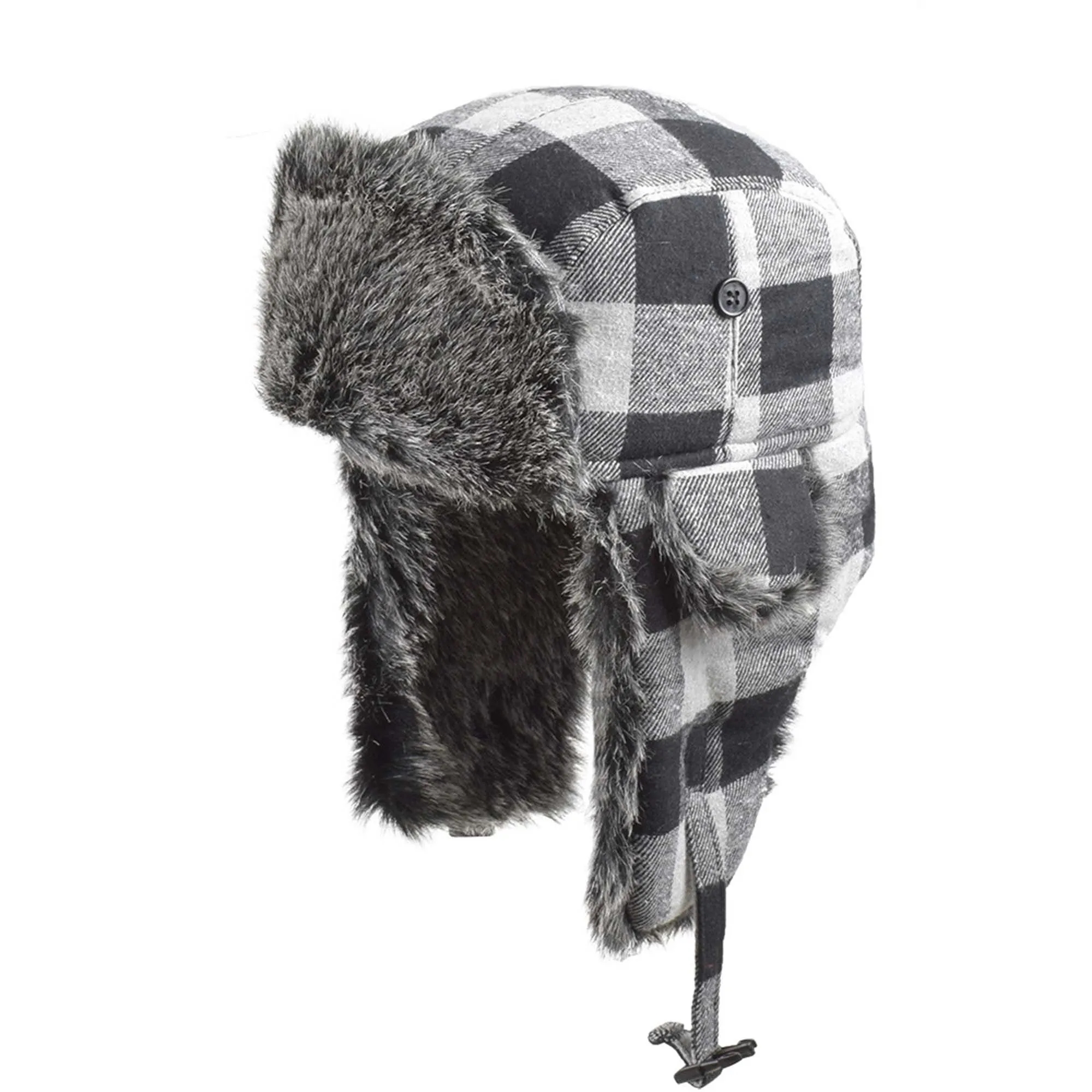 Winter Fleece Cycling Lined Plaid Hunter Hat 2