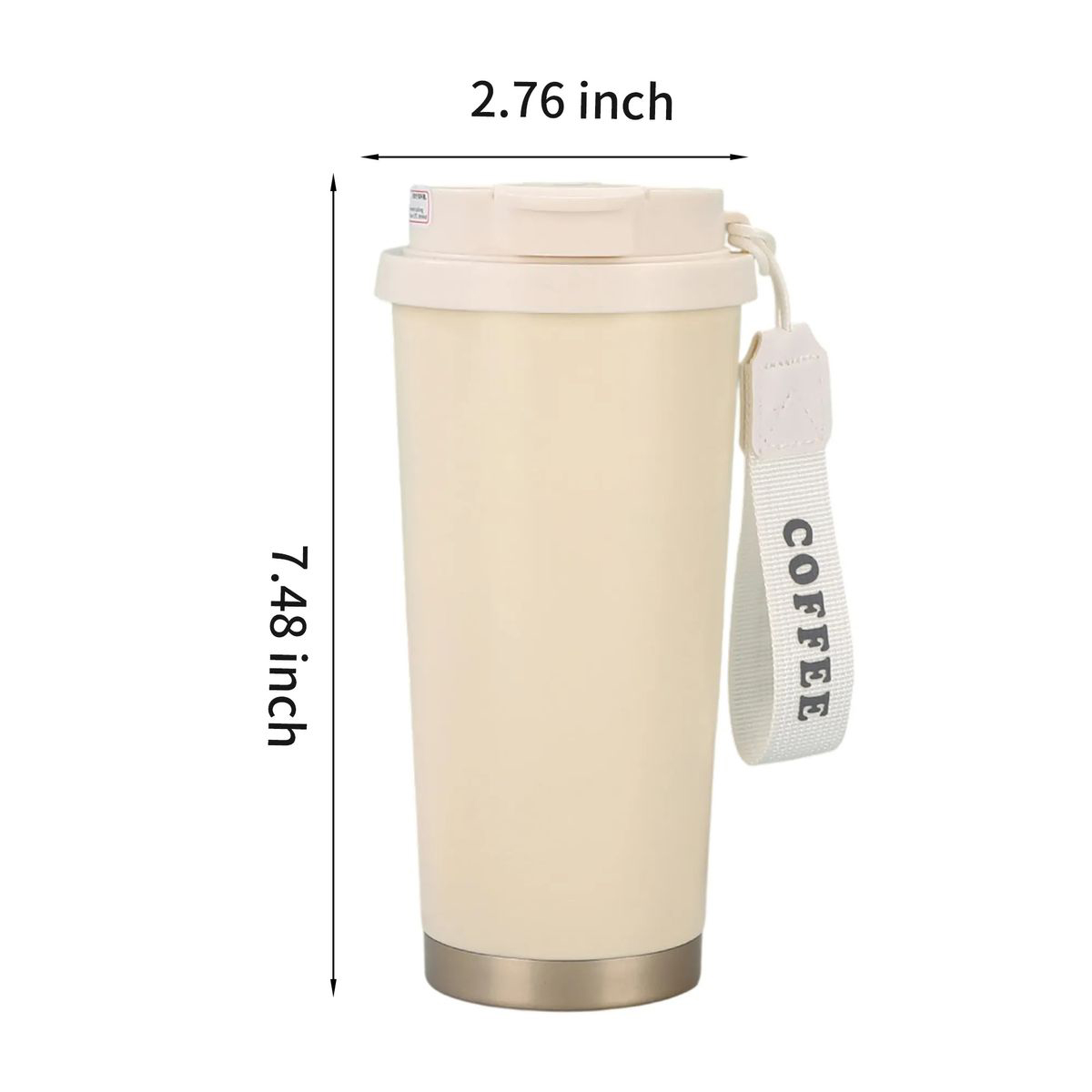 Stainless Steel Coffee Cup with 16oz Capacity and Rope 6