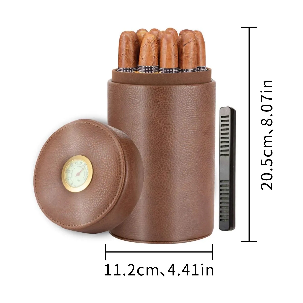 Leather Travel Cigar Humidor With Hygrometer 7