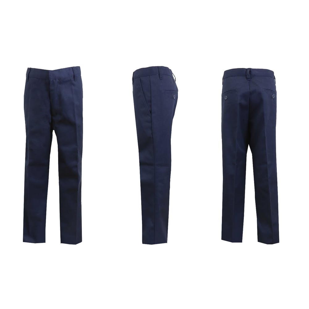 Boys' Uniform Pants - Size 10 Navy Flat Front 2