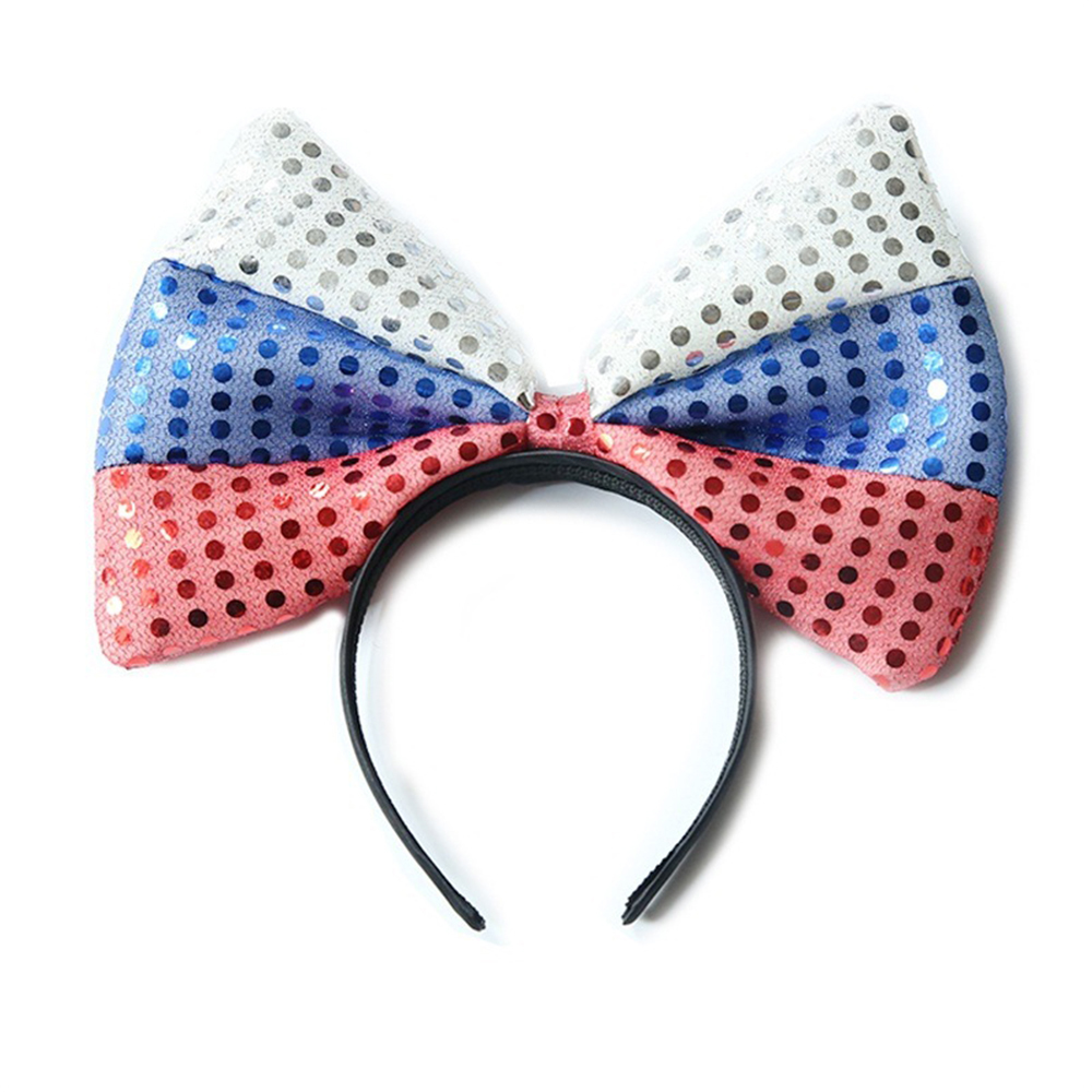 Qatar World Cup National Flag Glittery Bowknot Head Hoop 7